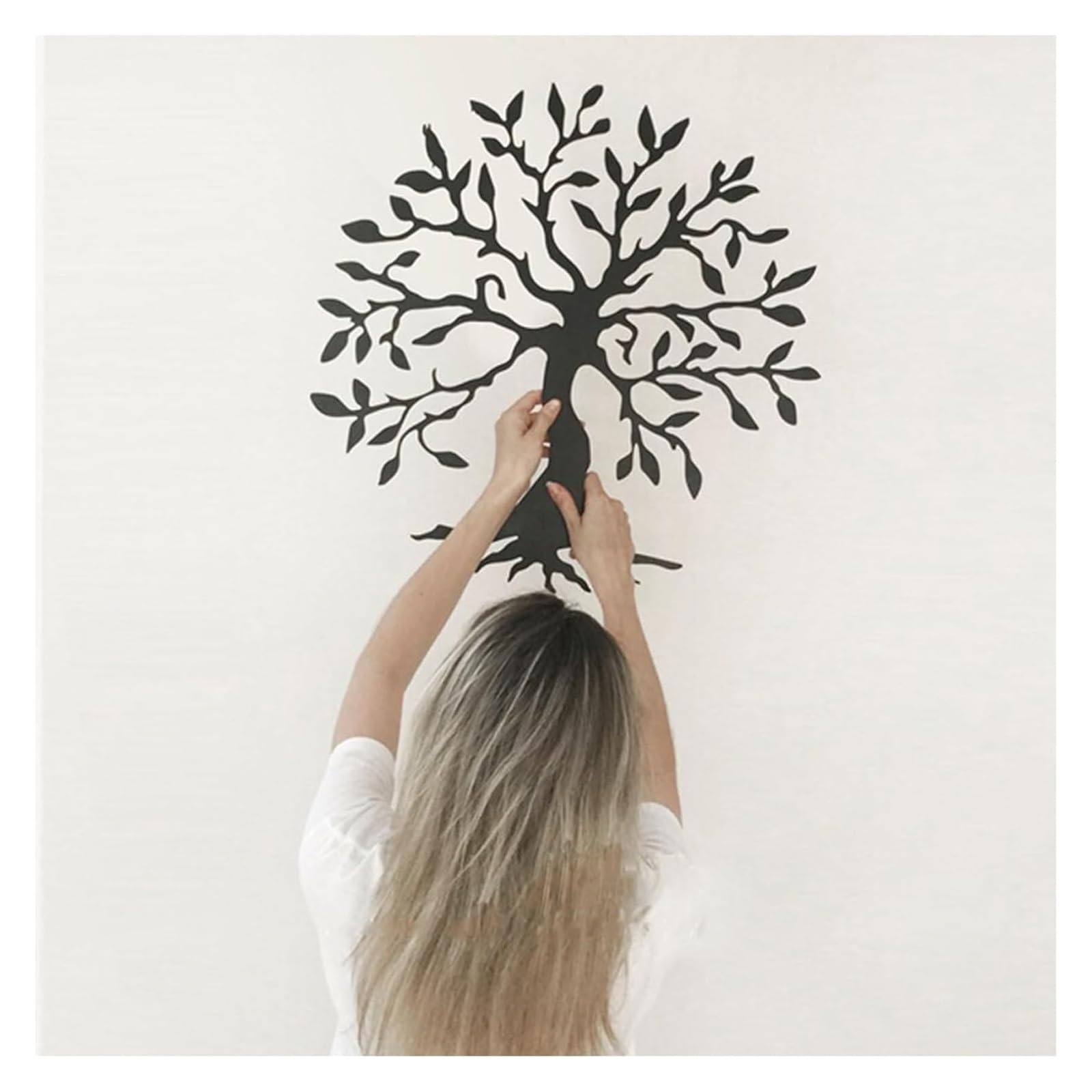 GDHKDDFL Stylish wall decorations, Multicolor Metal Wall Decor Hangings Home Decoration Tree Sign(Black,30 * 30cm)