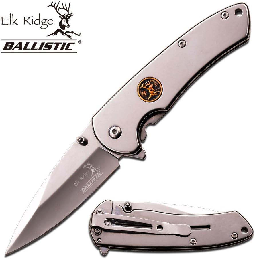 ER-A005CH Elk Ridge SPRING ASSISTED KNIFE pcf8en1n3n ffask 7629f19f9ml ekwlq dkw345 ghjdka1 3sifzhc9436 SPRING ASSISTED "2.75""" 3MM THICK BLADE, STAINLESS STEEL CHROME MIRROR BLADE "4""" CLOSED CHRO
