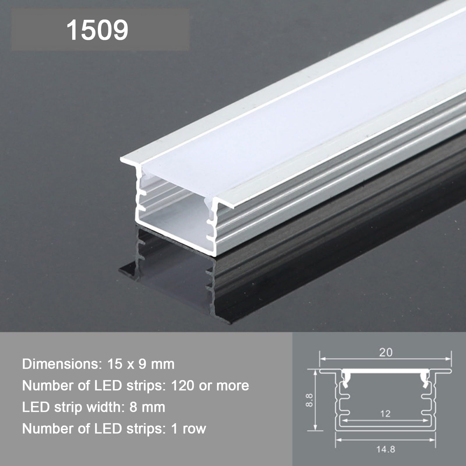 Aluminium Einbau Sockelleisten-LED-Profil Für Gipskarton Trockenbau WIGING | Sockelleiste mit LED-Profil für Gipskarton, Trockenbau Sockelleiste für abgehängte Decken Kantenprofil(15x9mm)