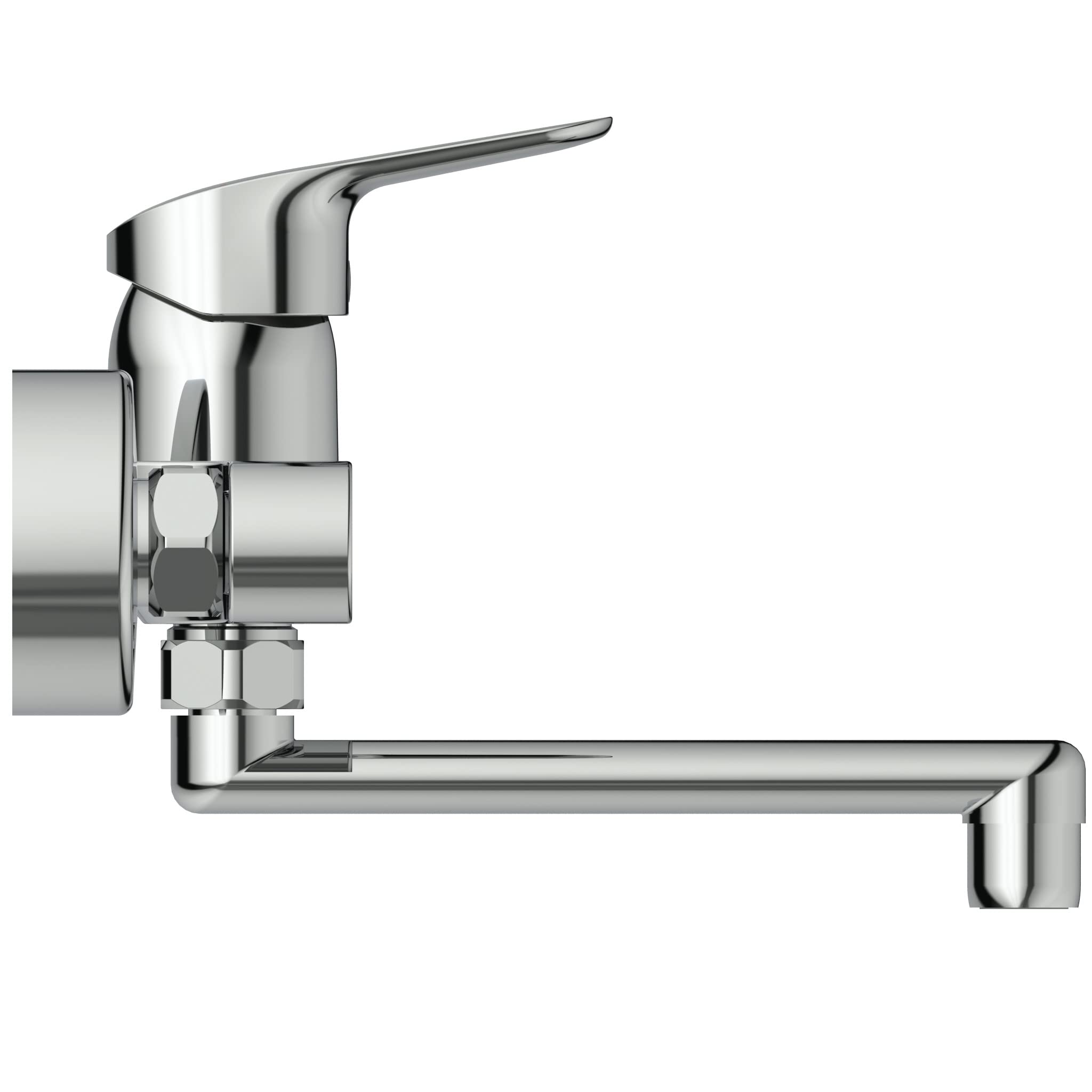 Ideal Standard Ceraflex Waschtischarmatur, Ausladung 160 mm, wassersparender Wasserhahn Badezimmer, besonders langlebig, schwenkbarer Auslauf – Chrom (219 x 160 mm)