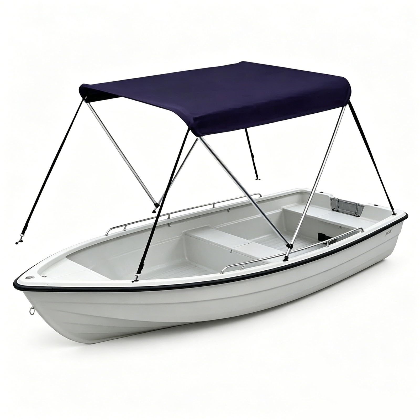 Tendalino Barca, Tendalino per Gommone con Struttura in Lega di Alluminio, Accessori di Montaggio Inclusi, per Pontoni e Bowrider