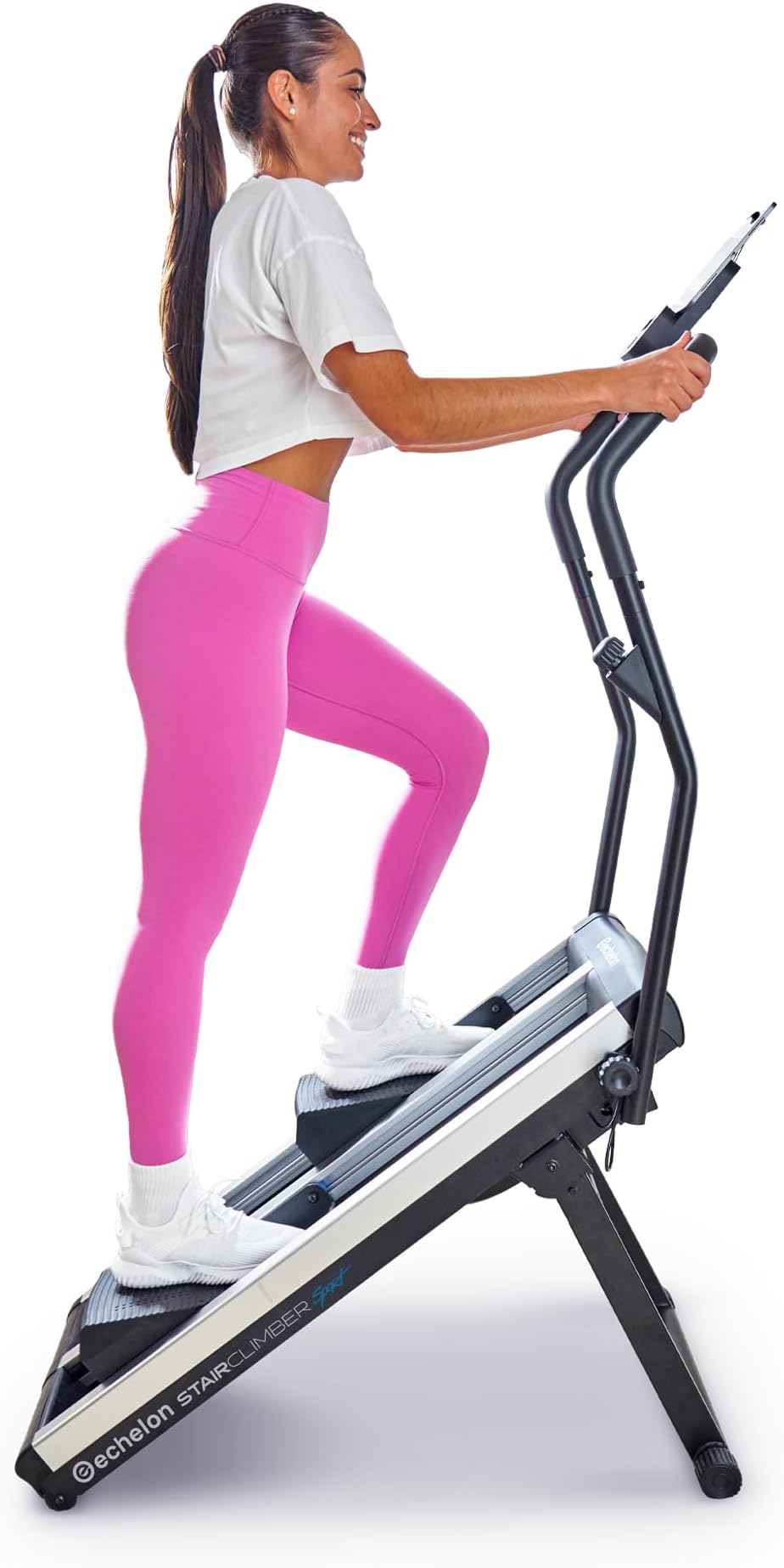 Echelon Stair Climber Sport | Low-Impact Home Cardio Machine, Foldable Design, 3 Incline Levels, Adjustable Resistance, 3 Inch Display, Bluetooth, 2 Handle Positions (Battery Powered)