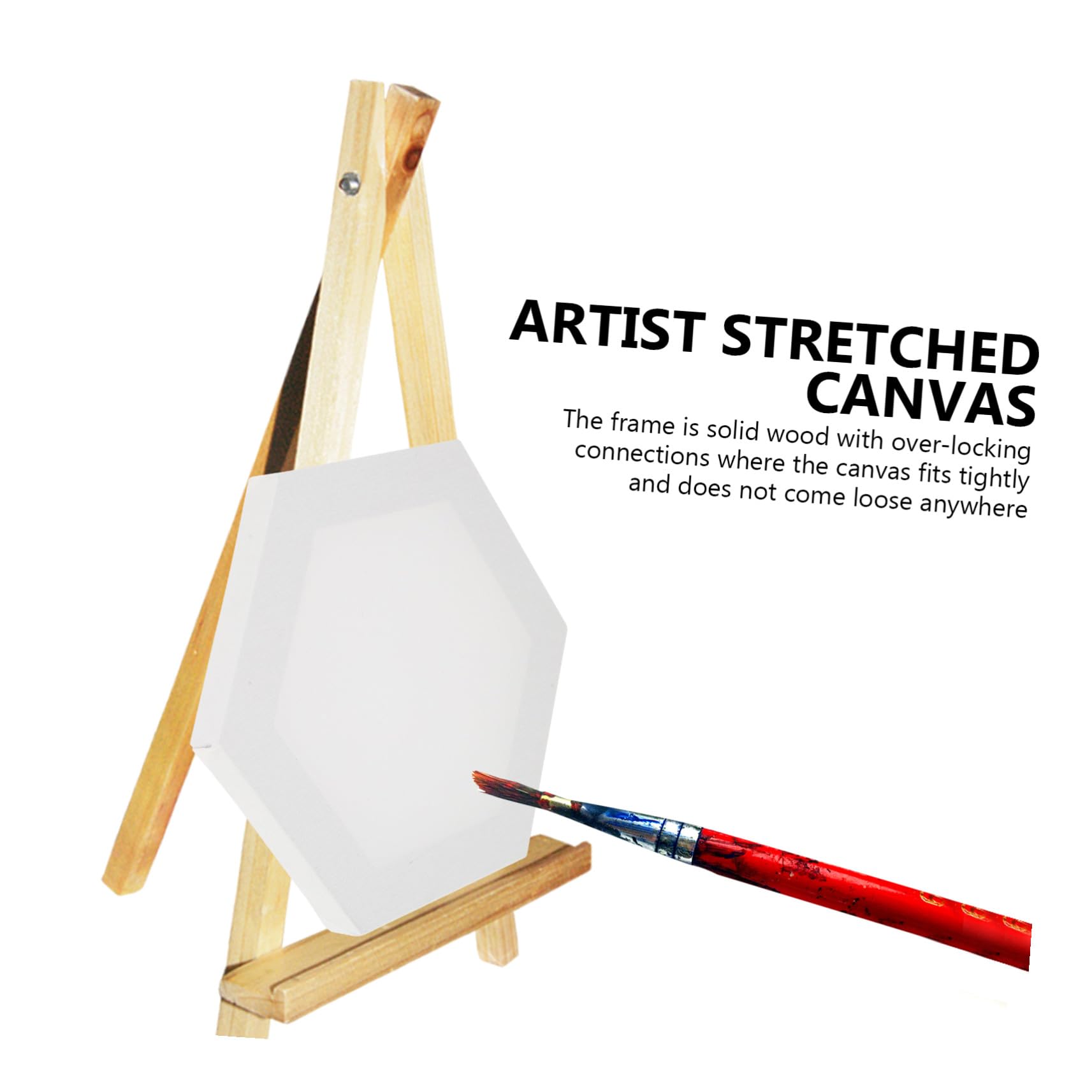 Panneaux de Toile à Peindre en Coton Blanc Cadre en Bois pour Loisirs de Peinture pour Lot de 3 Débutants et Étudiants