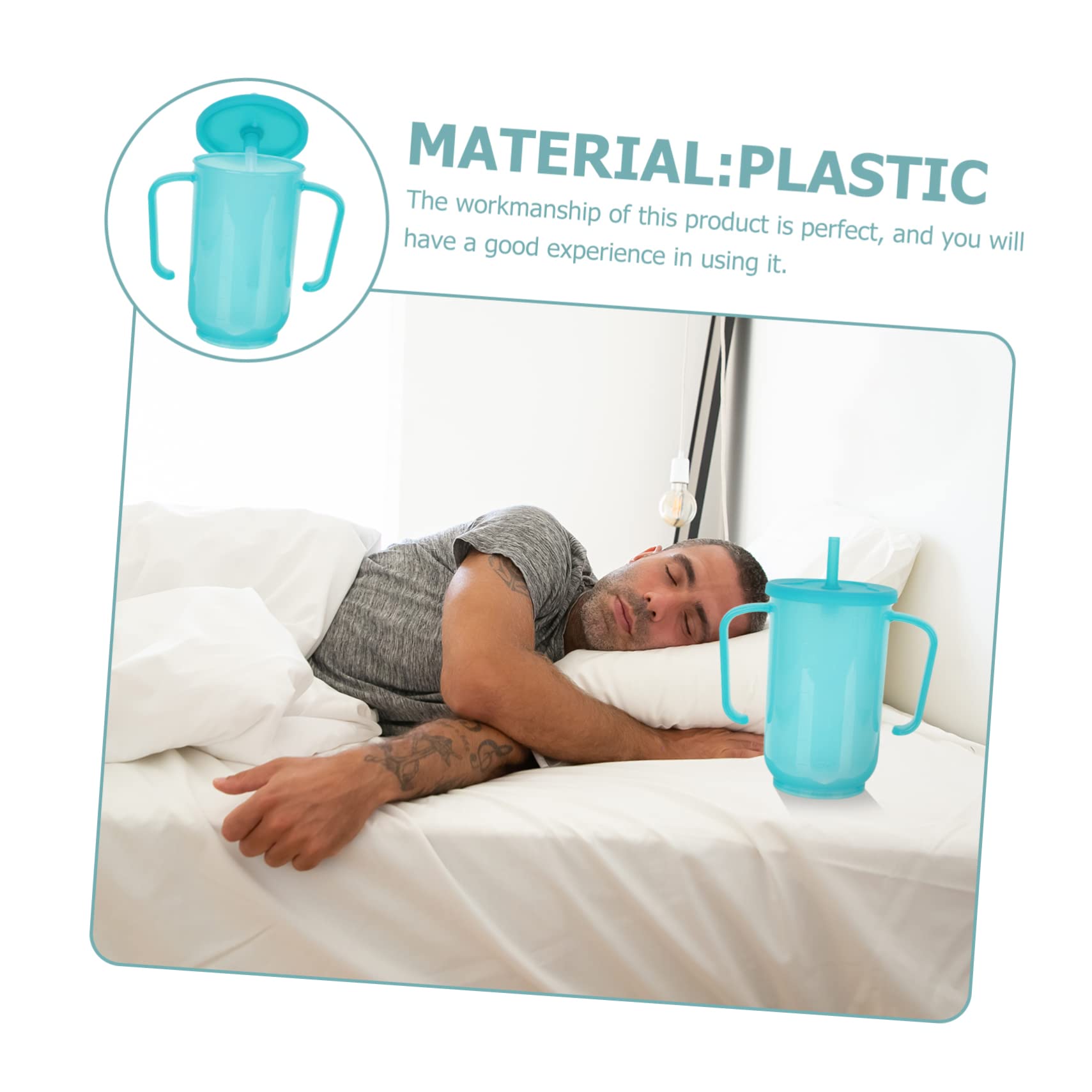 KOMBIUDA 3 Piezas Vaso de agua antiasfixia tazas de de alimentación líquida taza de enjuague humectante plastico botella infantil productos para pacientes postrados en cama el plastico