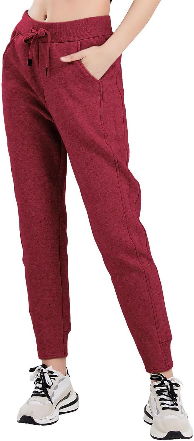 utcoco Women's Athletic Fit Thicked Fuzzy Sherpa Lined Warm Drawstring Tapered Jogger Sweatpant - Image 6