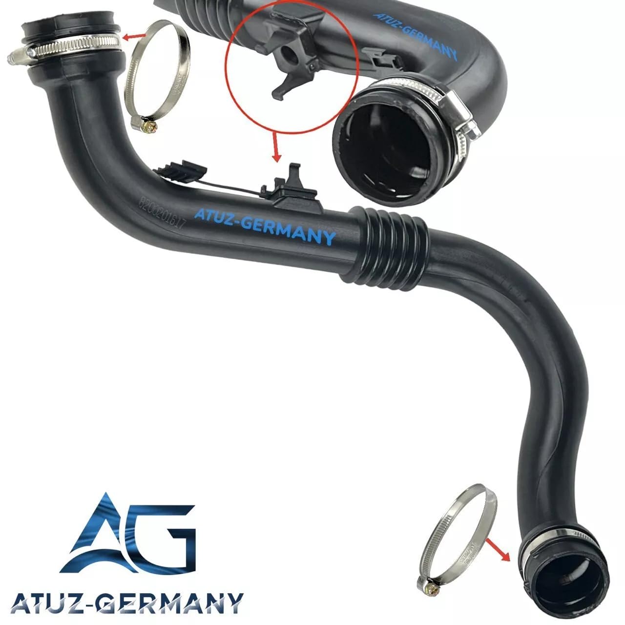 Tuyau turbo AG® d'origine pour Rena ult Meg ane II 1.9dCi 8200201617, 8200363471, 8200363471, 8200658187, 8200502920, 8200201617