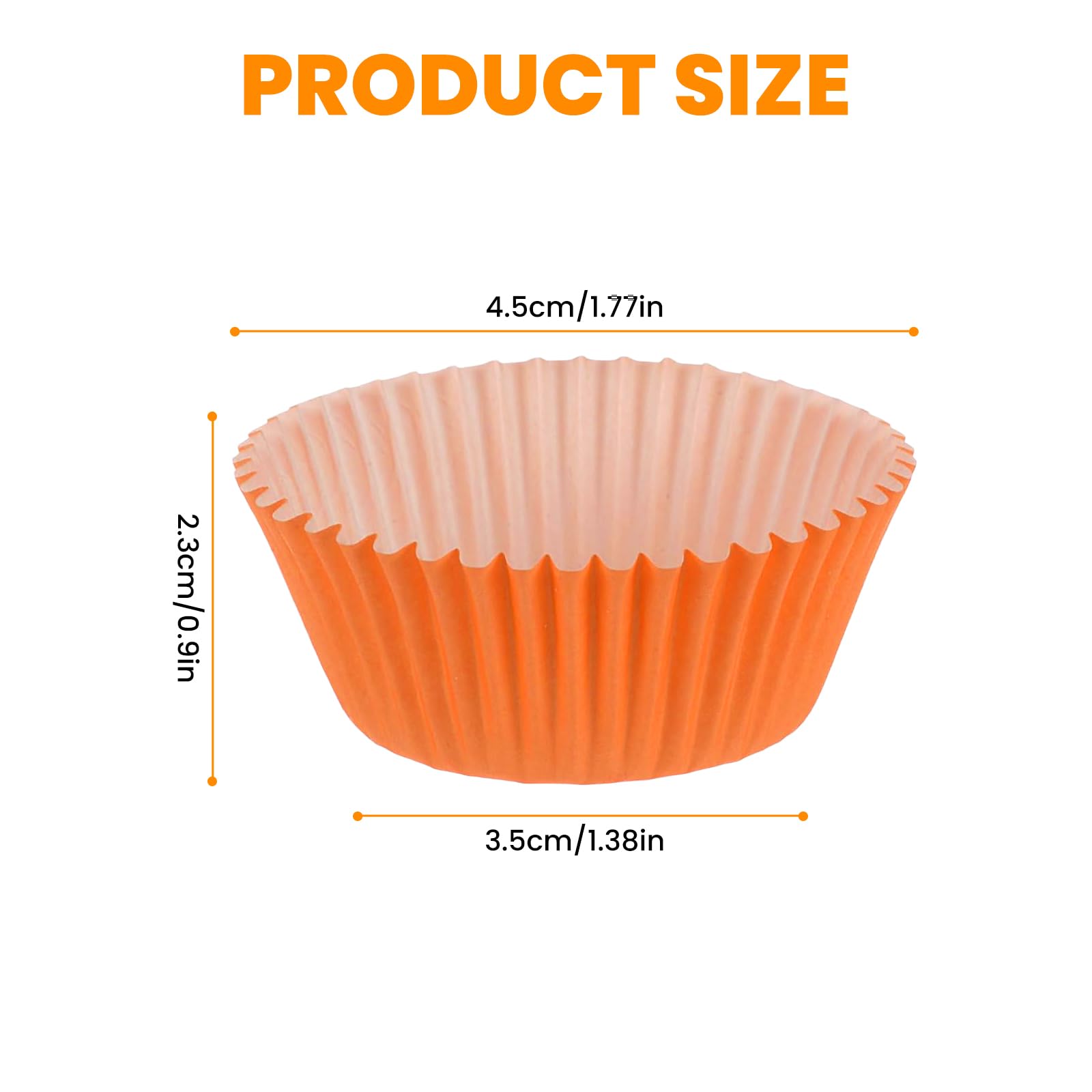 500 Mini Pirottini Standard Per Muffin, Pirottini In Carta Antiaderente Resistenti Al Calore, 3,5 Cm x 2,25 Cm, Adatti Per l'Uso In Forni e Friggitrici Ad Aria (3.5cm) - 2