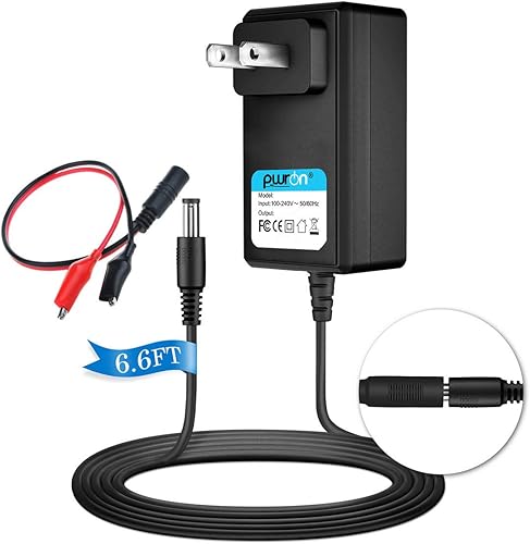 PwrON (cable de 6.6 pies) 12 V cargador de clip para Peg Perego Ducati Monster Bike Case Gaucho Grande Razor