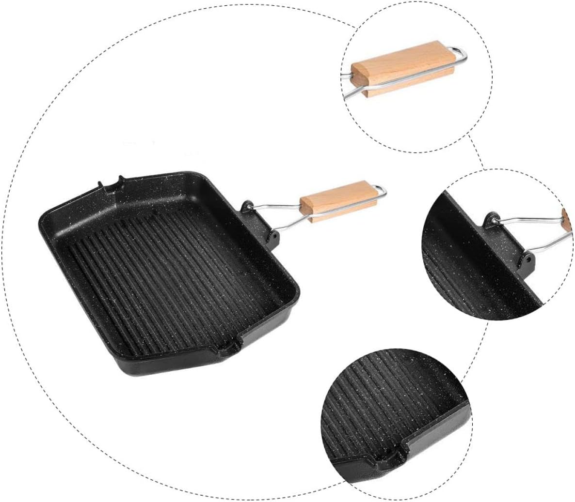 Induction Nonstick Frying Pan Barbecue Pot Grilling Pan Outdoor Grill Steak Bbq Baking Tray