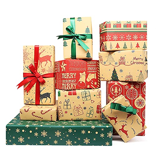 Papier d'emballage de Noël Kraft authentique pour transmettre toute votre affection