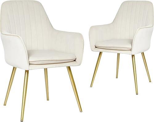 Miniatura 11 de CangLong Furniture - Juego de 2 sillas modernas para sala de estar, comedor, con brazos decorativos, para club, invitados, con patas de metal