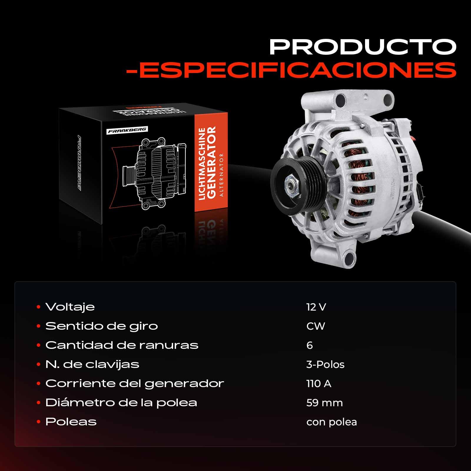 Frankberg Generador alternador 1L8U10300DE