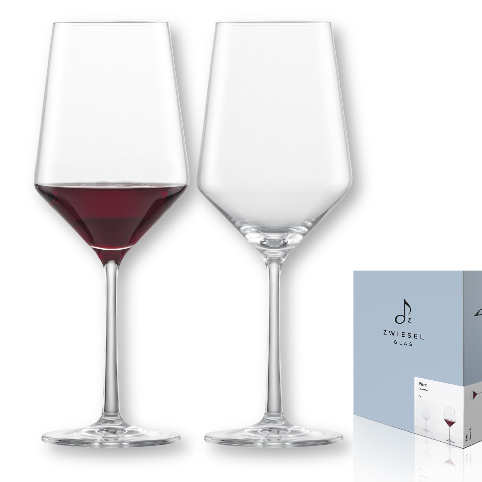 Zwiesel Glas Cabernet Rotweingläser Pure (2 Stk), Made in Germany