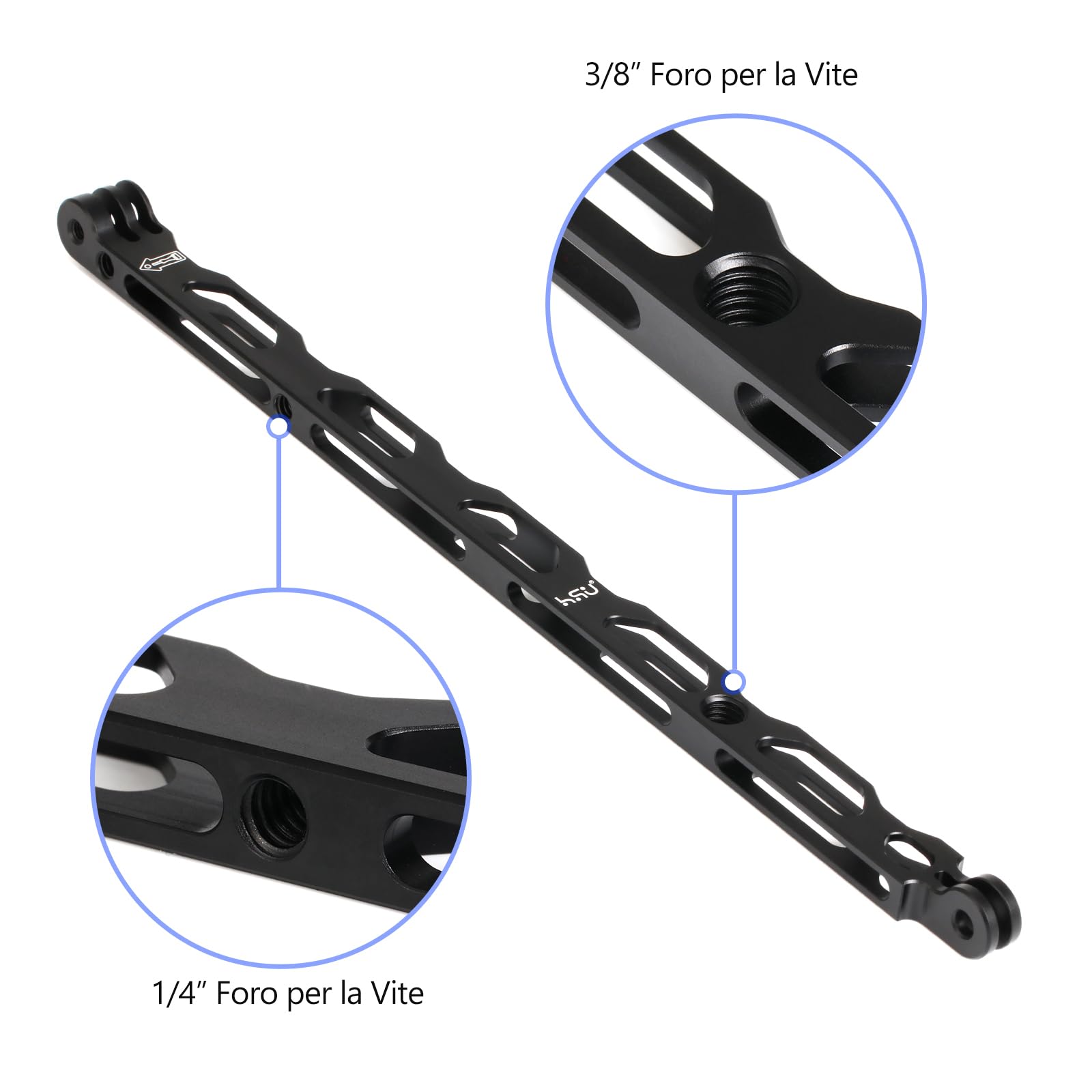 Staffa monopiede per montaggio regolabile con perno del braccio di estensione curvo per GoPro Hero 13 12 11 10 9 8 insta360 SJCAM DJI Osmo Action Camera  44