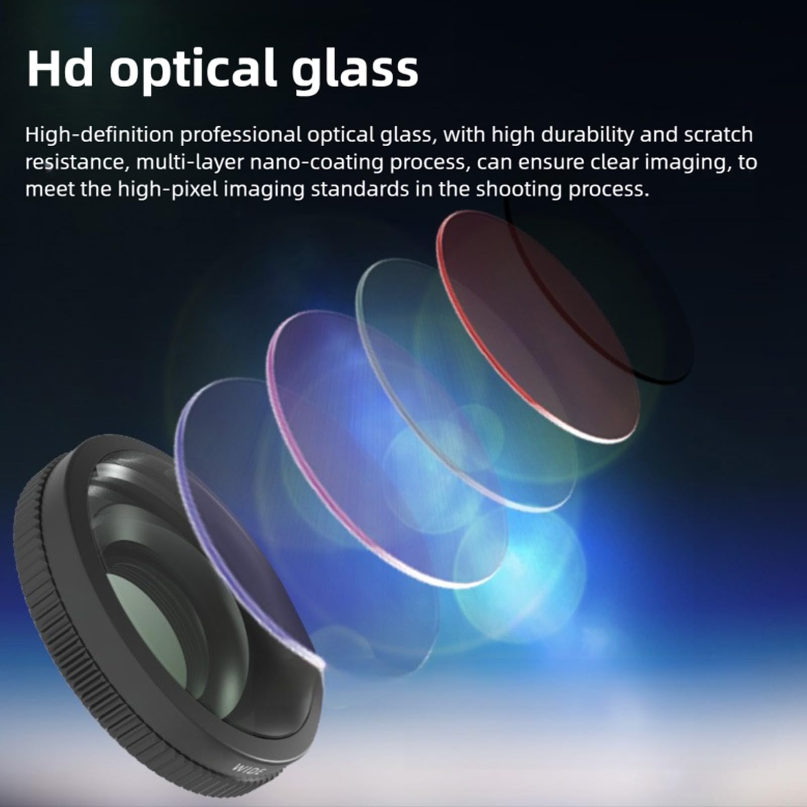 Cámara Lente Gran Angular Recubrimiento Ultra HD Lente Ojo de de 185 Grados para GO Fotografía Mejorada Viajes Fotografía de Naturaleza Vidrio HD Aleación de