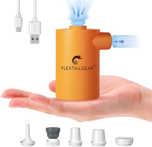 Kompakte FLEXTAILGEAR 2-in-1 Luftpumpe für Camping & Freizeit