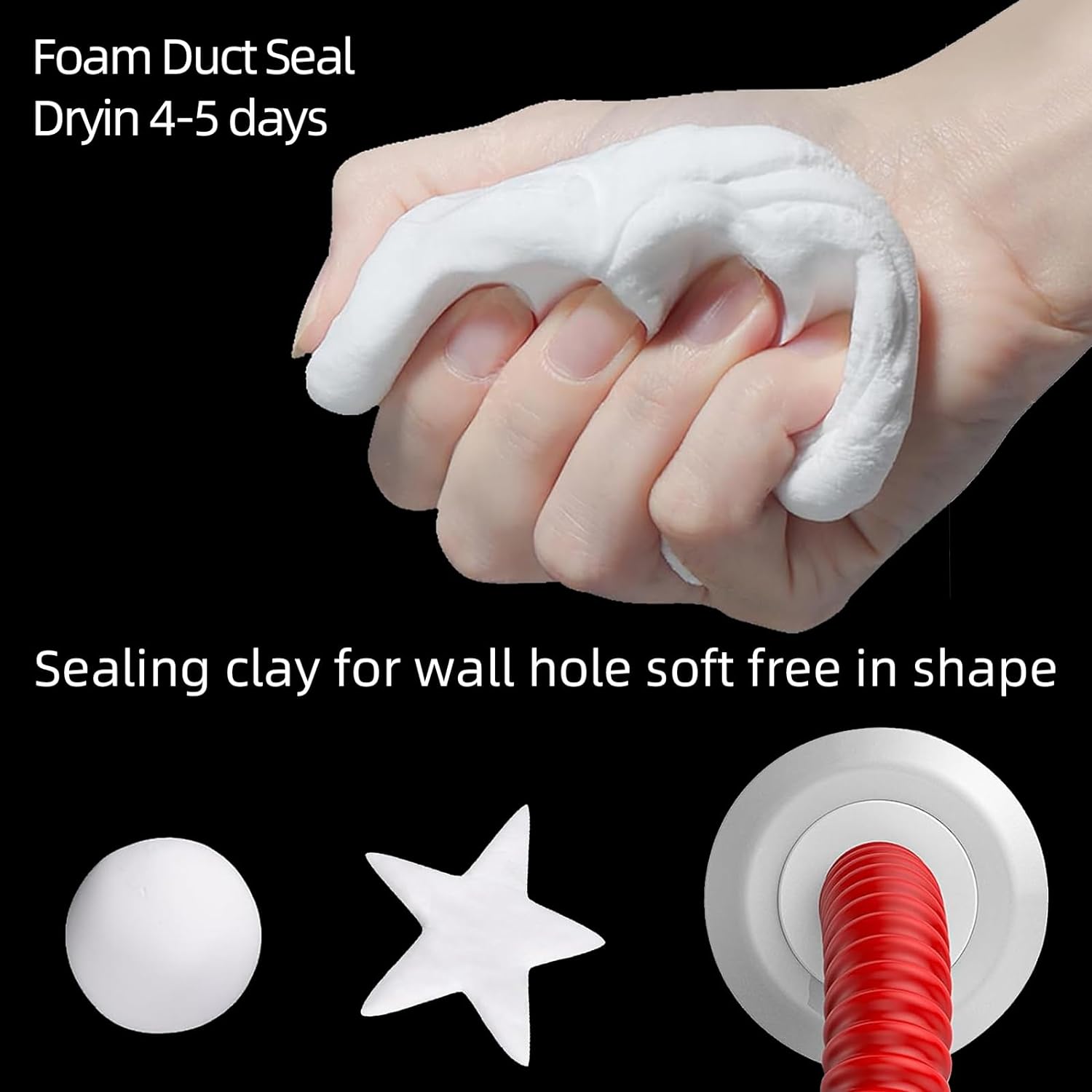Image of 12-Pack New Type White Waterproof Sealant Mastic, Repair Sealing Clay, Quick Mending Mud for Drain Connection, Wall Hole, Air Conditioning Hole Waterproof Seal Putty