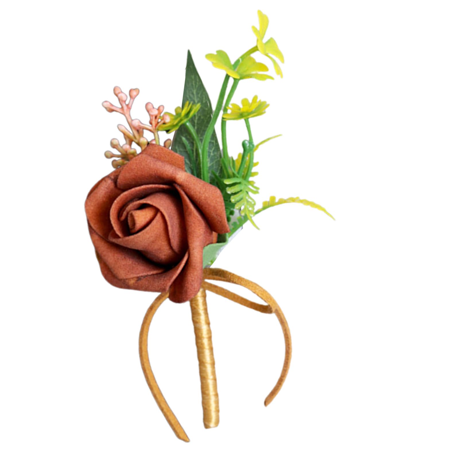 Kalttoy Boutonnieres Flower Decoration Corsage Flower Artificial Floral Wedding Props Elegant Boutonnieres Decors Groom Boutonniere Silk Rose Boutonniere