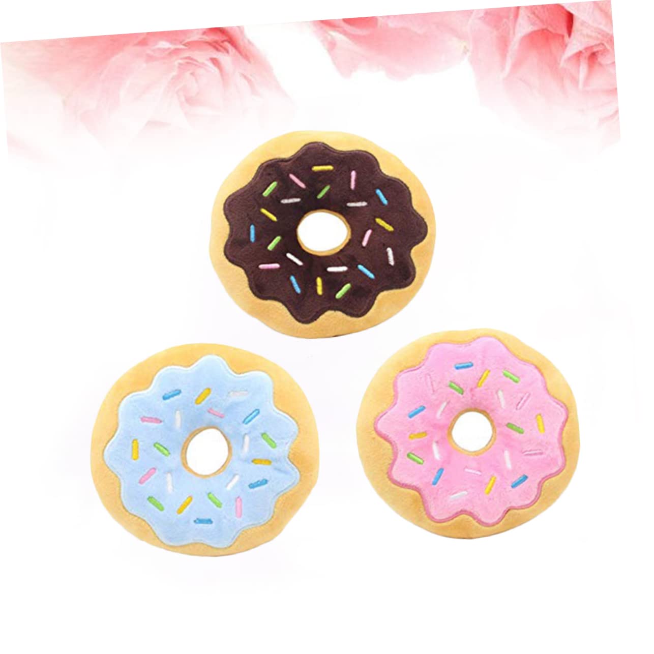 INOOMP 6stücke Hundespielzeug Plüsch Donut Quietschend Interaktive Kauspielzeuge Für Hunde Für Training Und Spiel Fördert Beschäftigung Und Langeweile Farben Zufällig
