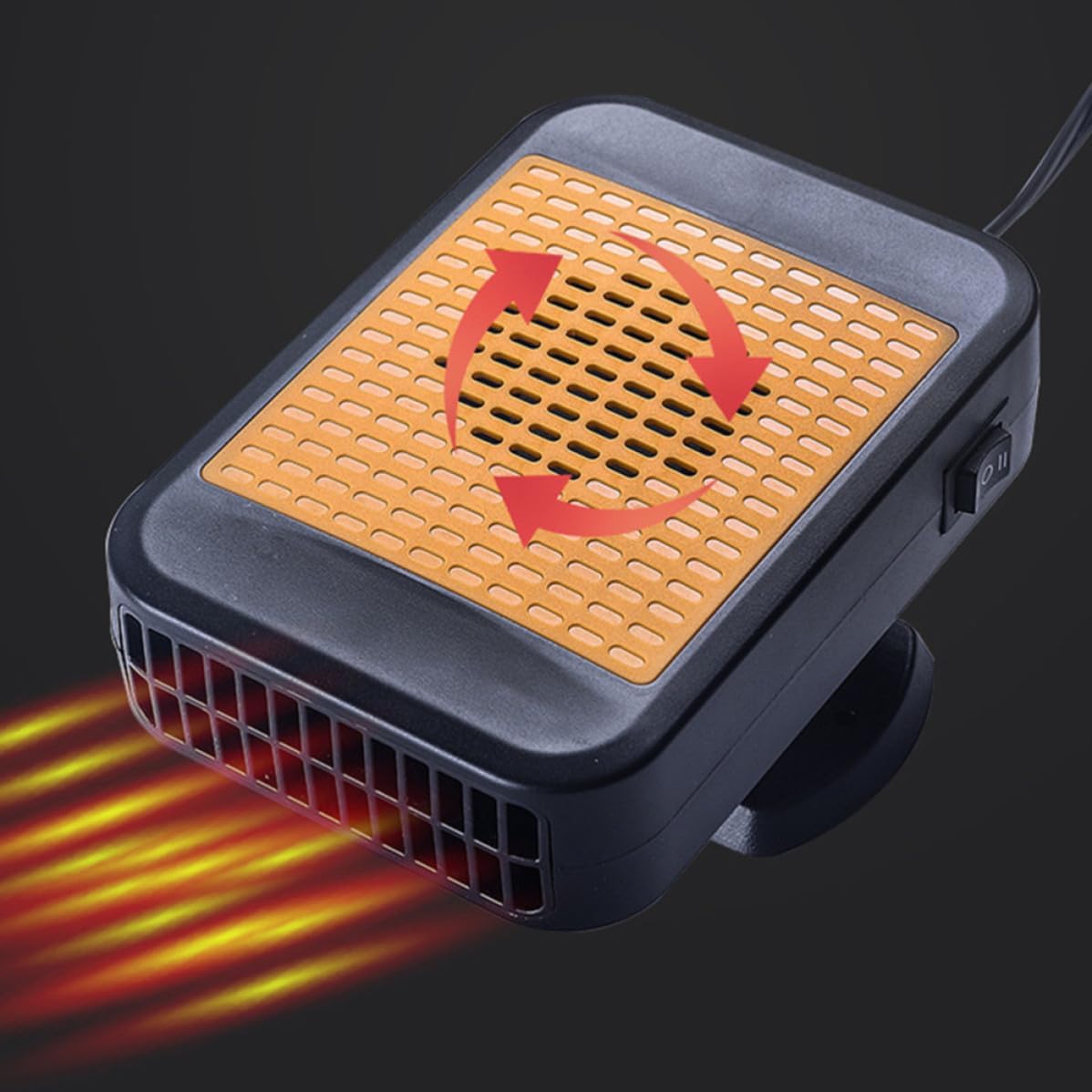Portable Car Windshield Heater with Adjustable Fan and 360 Degree Rotating Design, Abs Plastic Vehicle Defroster for Winter Long Time Driving, Compact and Efficient Auto Defogger