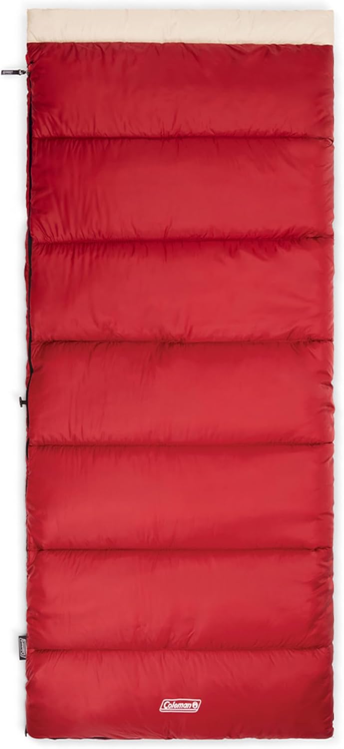 Coleman Flatlands 30/40/50°F Adult Sleeping Bag, Made from 100% Recycled Material, Big & Tall Options, Cool-Weather Sleeping Bag