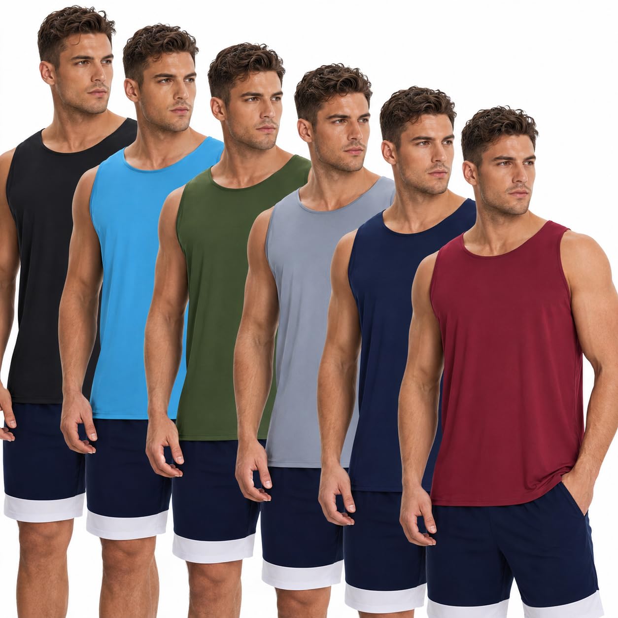 Photo 1 of *PICTURE MAY VARY **OYGSieg 2 Pack Men's Quick Dry Workout Tank Tops Breathable Gym Sleeveless Muscle Shirts for Active Men size medium black and navy blue
