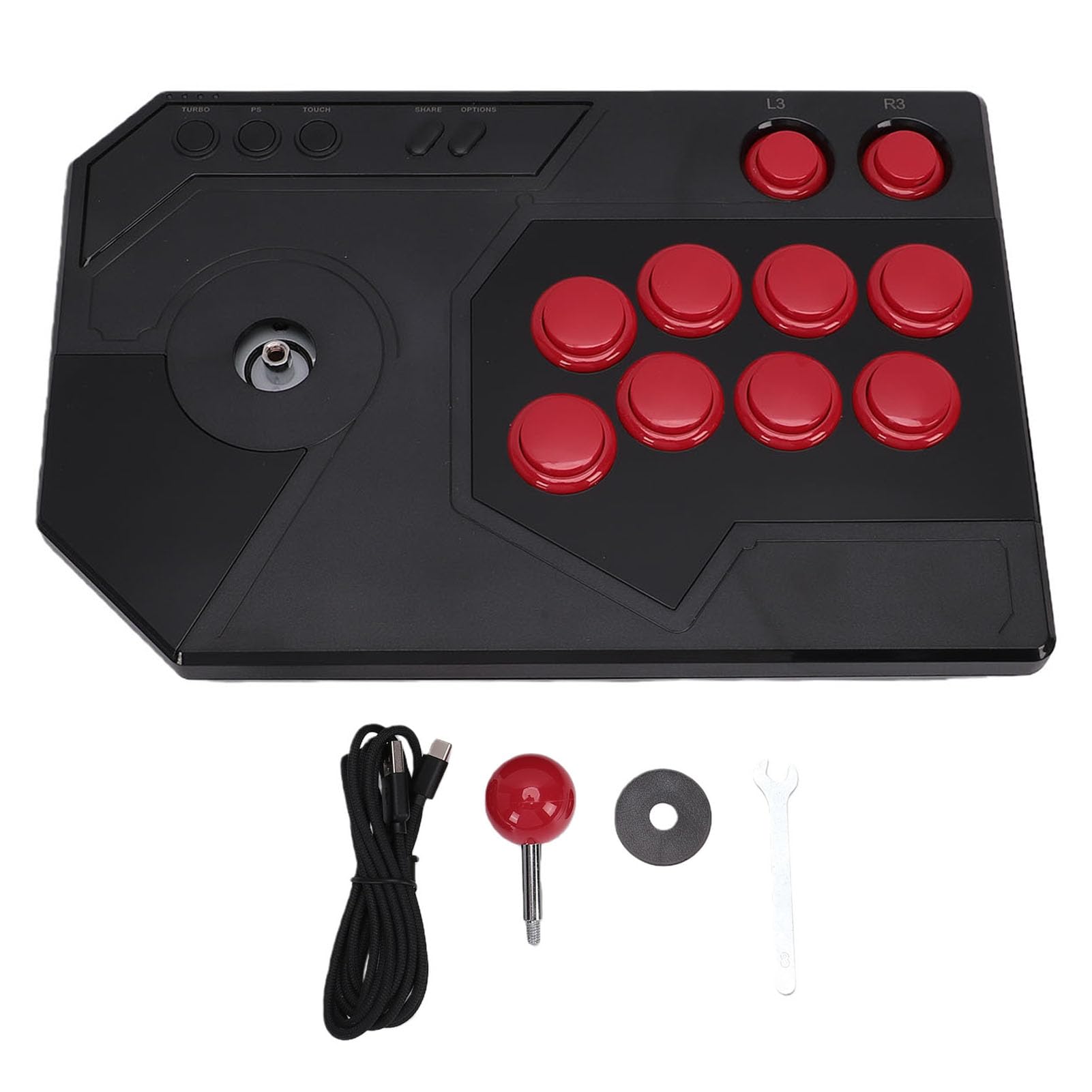 Generic Fighting Stick Fightstick z 3 Trybami Joysticka i Funkcjami | Lekki kontroler ABS typu C do komputerów PC i konsol do gier Slim Pro