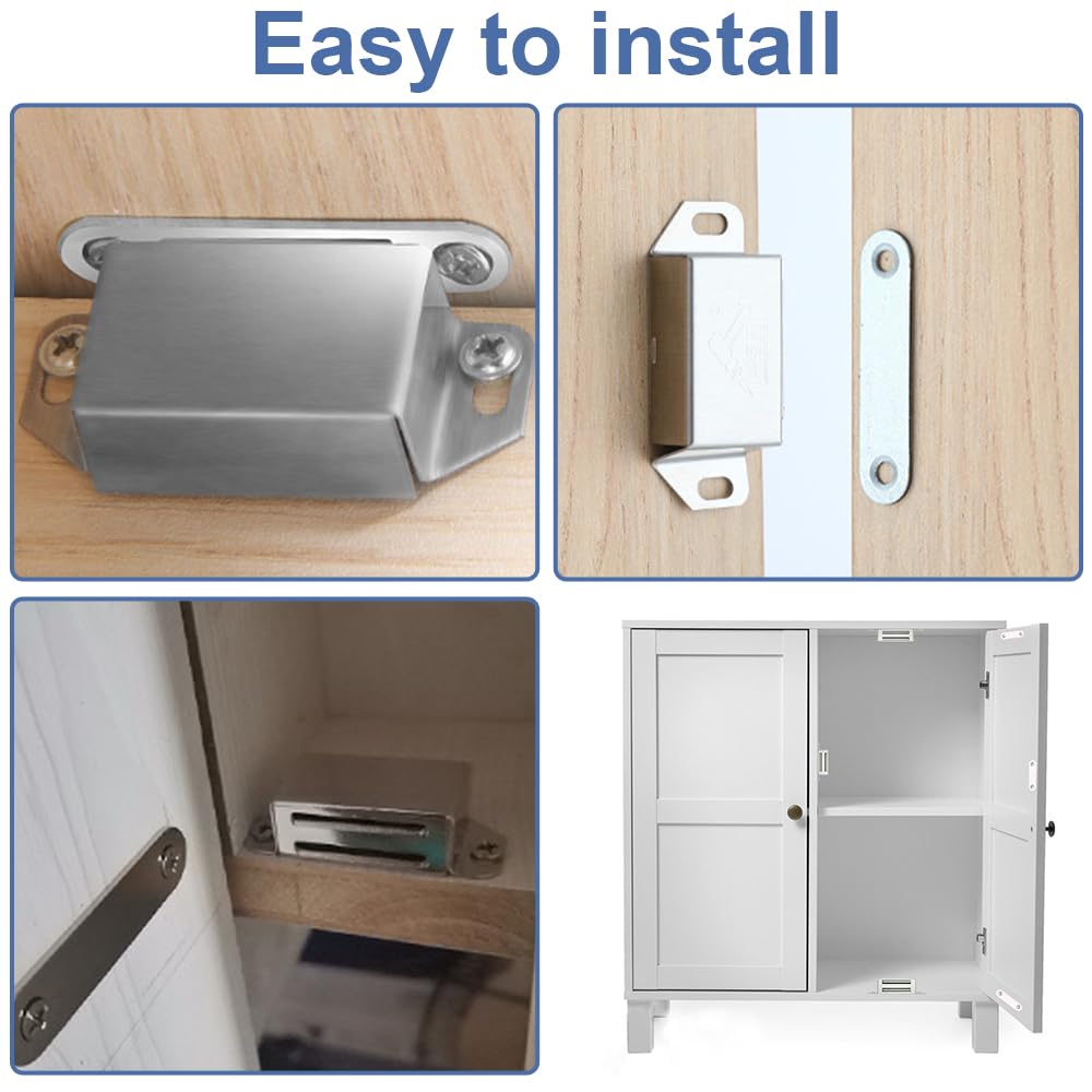 8 Pezzi Magneti per Porte per Armadi, Magneti per Porte, Magneti Per Armadi In Acciaio Inox, Magneti Per Mobili, Set di Fermi Magnetici con Viti, Porte per Armadi Ultrasottili