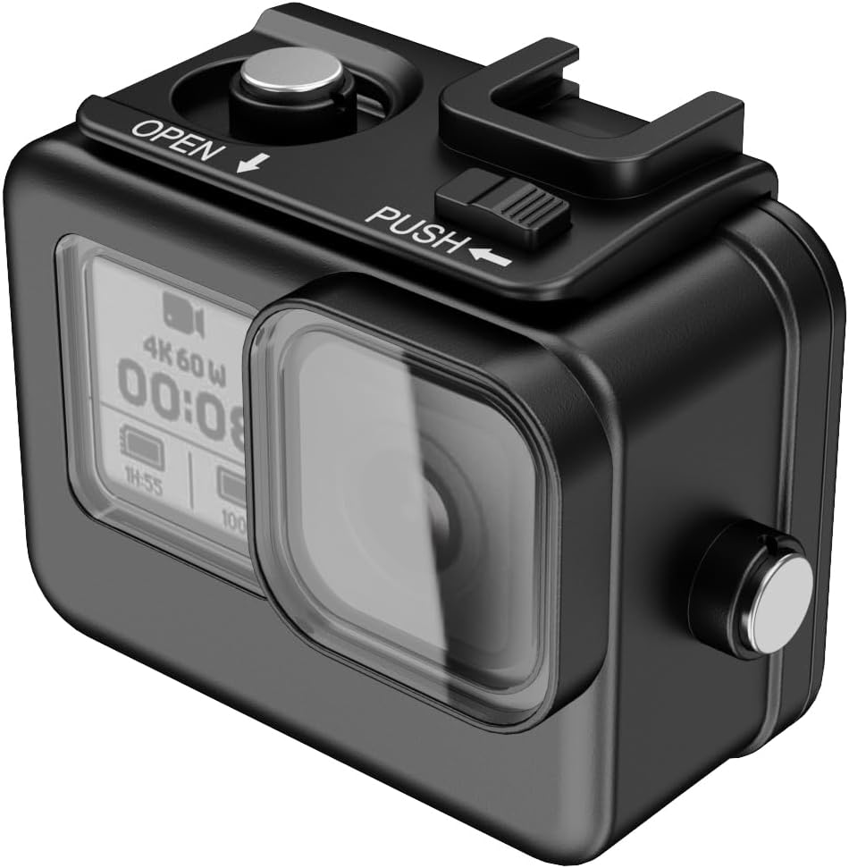 Seafrogs Aluminum Alloy Waterproof Action Camera Housing for GoPro Hero 12/11/10/9 Housing Case Underwater Waterproof Case Shockproof & Pressure-Resistant (Water Depth 60M / 195FT)