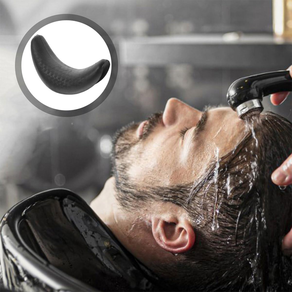 Cuscino per Collo 2 Pezzi Ergonomico per Lavaggio Chioma Poggiatesta in Gomma per Salone e Parrucchieri Supporto per Ciotola Shampoo