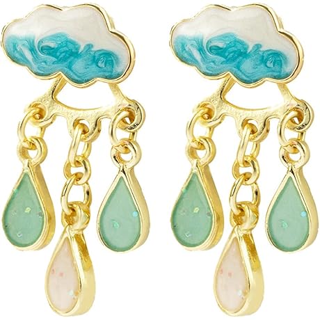 Cloud Earrings for Women Rain Drop Earrings Weather Raindrop Dangle Earrings Party Gifts