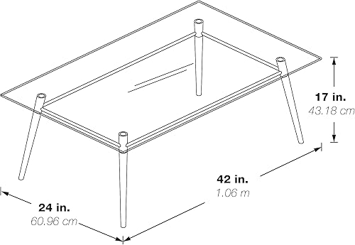 Miniatura 3 de OSP Home Furnishings Brooklyn - Mesa auxiliar rectangular moderna, tapa blanca con níquel cepillado Top blanco con níquel cepillado,Parte superior
