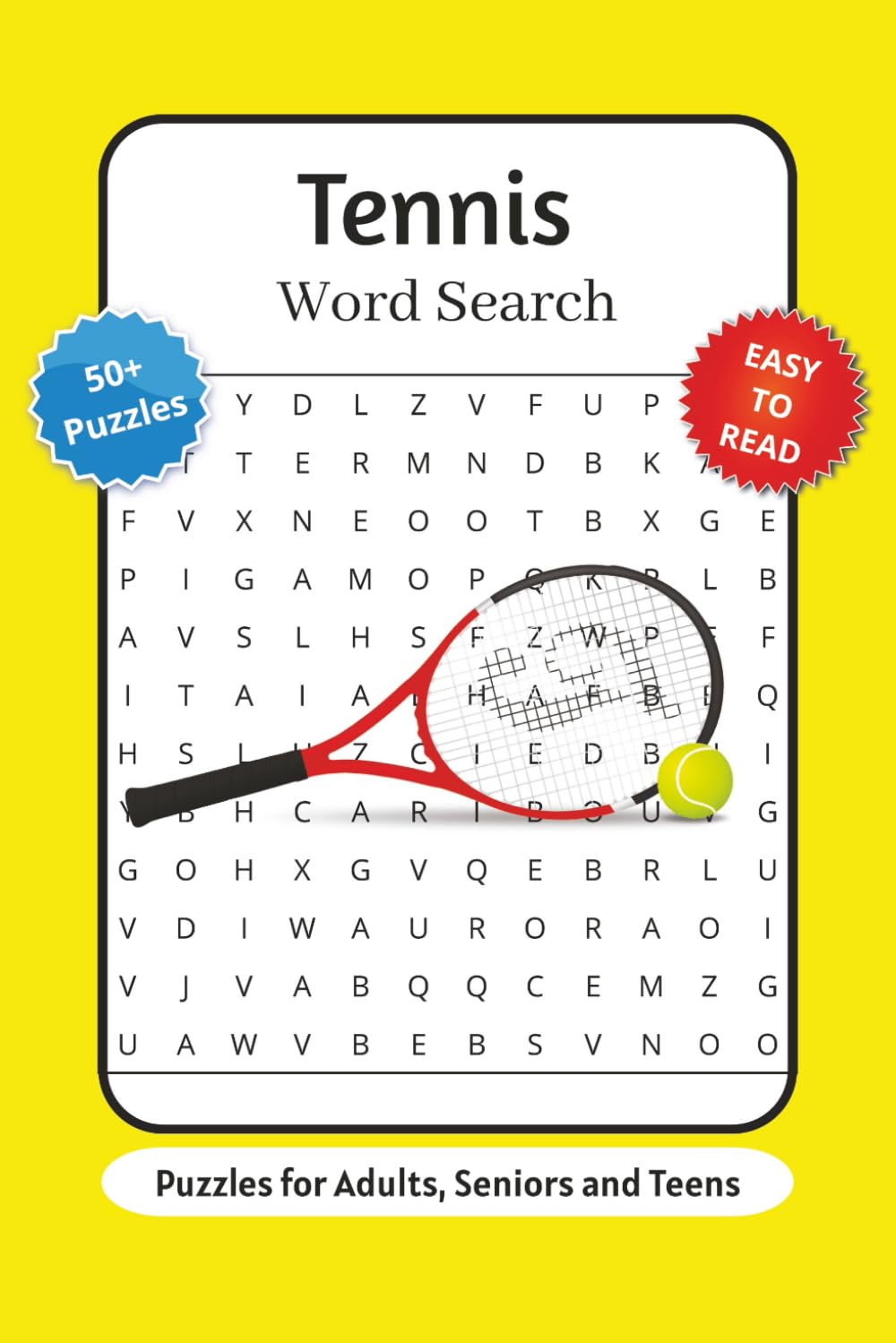 Tennis Word Search Puzzle Book: Word Searches with Easy to Read Print about Tennis Terms, Equipment, Players and More | 6x9 inches, 110 pages | 50+ ... … Gift for Vacations, Holidays and Relaxation