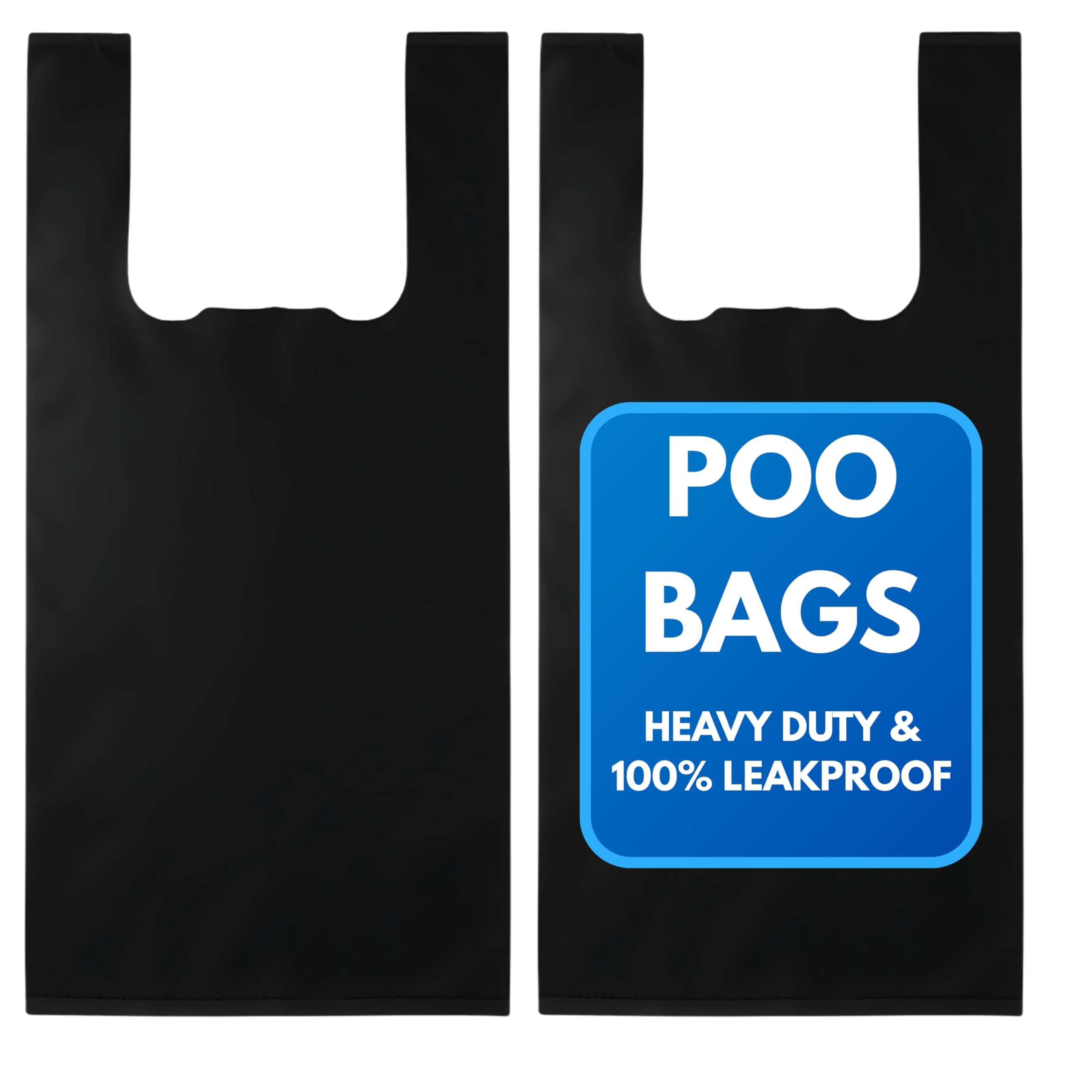 Somwell, Pack of 100 Large Dog Poo Bags, Extra Strong Poo Bags with Tie Handles, Leakproof Dog Waste Bags, Pet Poop Disposal