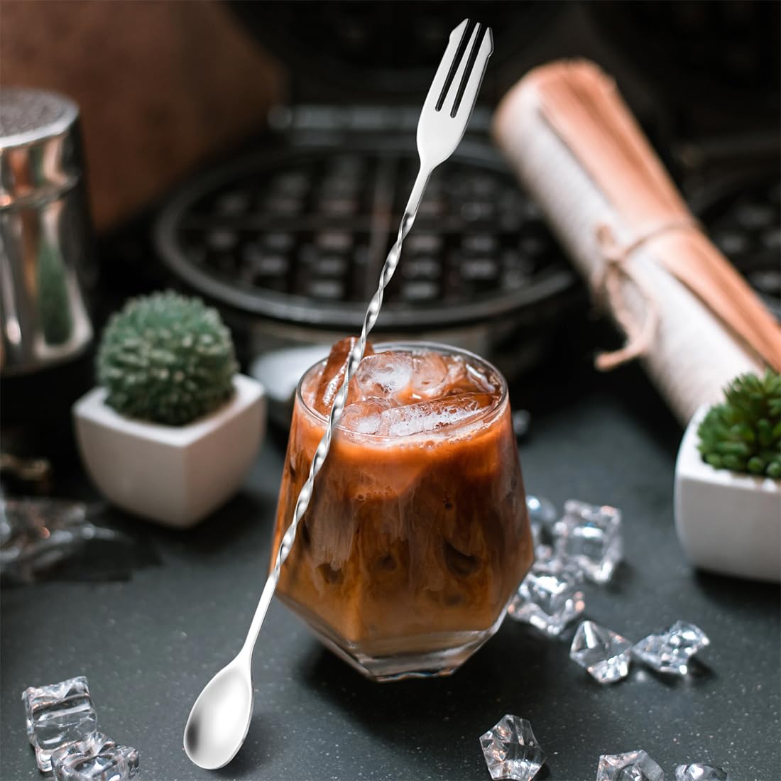 Pestello Per Cocktail In Acciaio Inox - Con Cucchiaio Da Bar Per Mojito E Frullati | Lunghezza 26 Cm - Foto 7