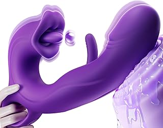New App Controlled Viboators Long Distance, App Real-time Control Customized Vibration & Sync to Sounds & Stretch & Heating Purple C82