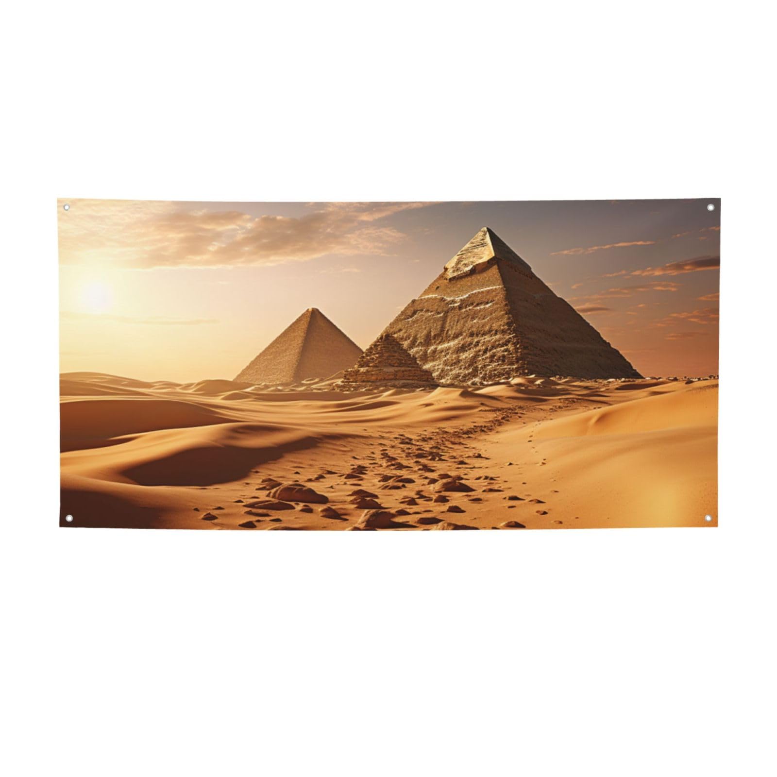 Welcome Banner Pyramid Africa Desert Party Flag Photography Backdrop Birthday Background Wall Decor Sign 71 x 35 Inch Photo Props Banner and Sign Flag for Fence Garden Indoor Outdoor Decor Medium