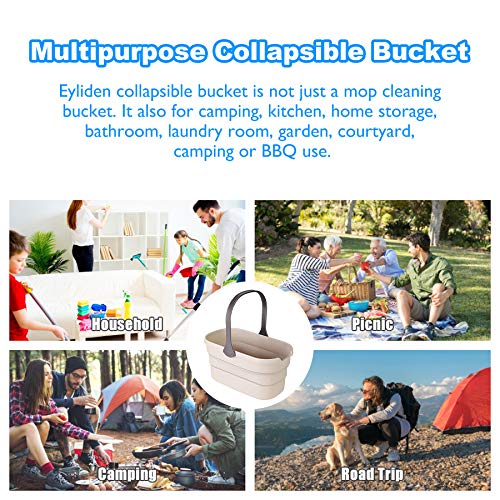 Eyliden Collapsible Bucket, Bucket for Cleaning Mop, 10L(2.6Gallon) Multiuse Foldable Water Pail, Portable Handy Basket for Cleaning Mop, Camping, Tailgating and More