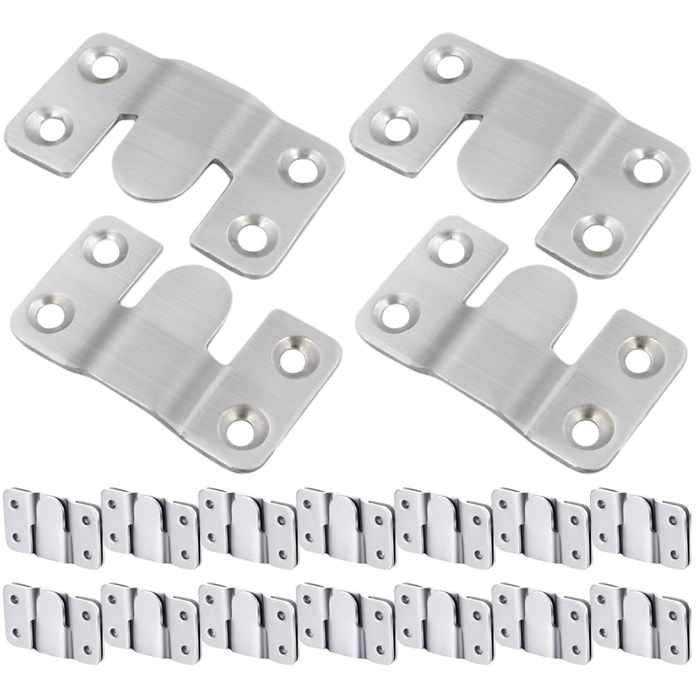 Crochets accrochage acier inoxydable LALAFINA pour fixation murale de miroirs lourds x16