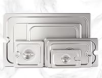 Vista 26 de CURTA Paquete de 6 cubiertas de sartén de mesa de vapor de tamaño 1/4 con asa, NSF, tapa de bandeja de hotel, tapa de comida de catering