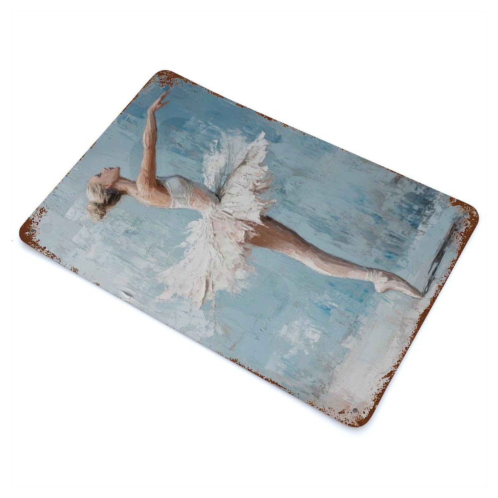 Ballet Dancer Painting Ballerina Decorative Tin Sign 11.8"x7.9", Ideal for Garage, Bar And Workshop Decor