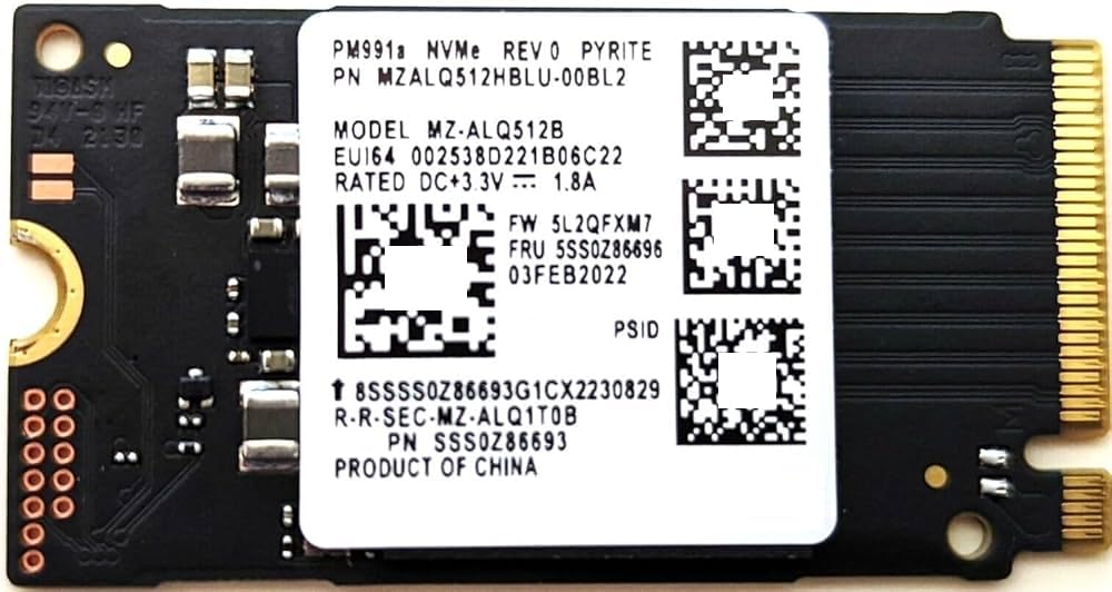 Amazon | Samsung PM991a 512GB NVMe SSD、M.2 2242 PCIe Gen3 x4、M