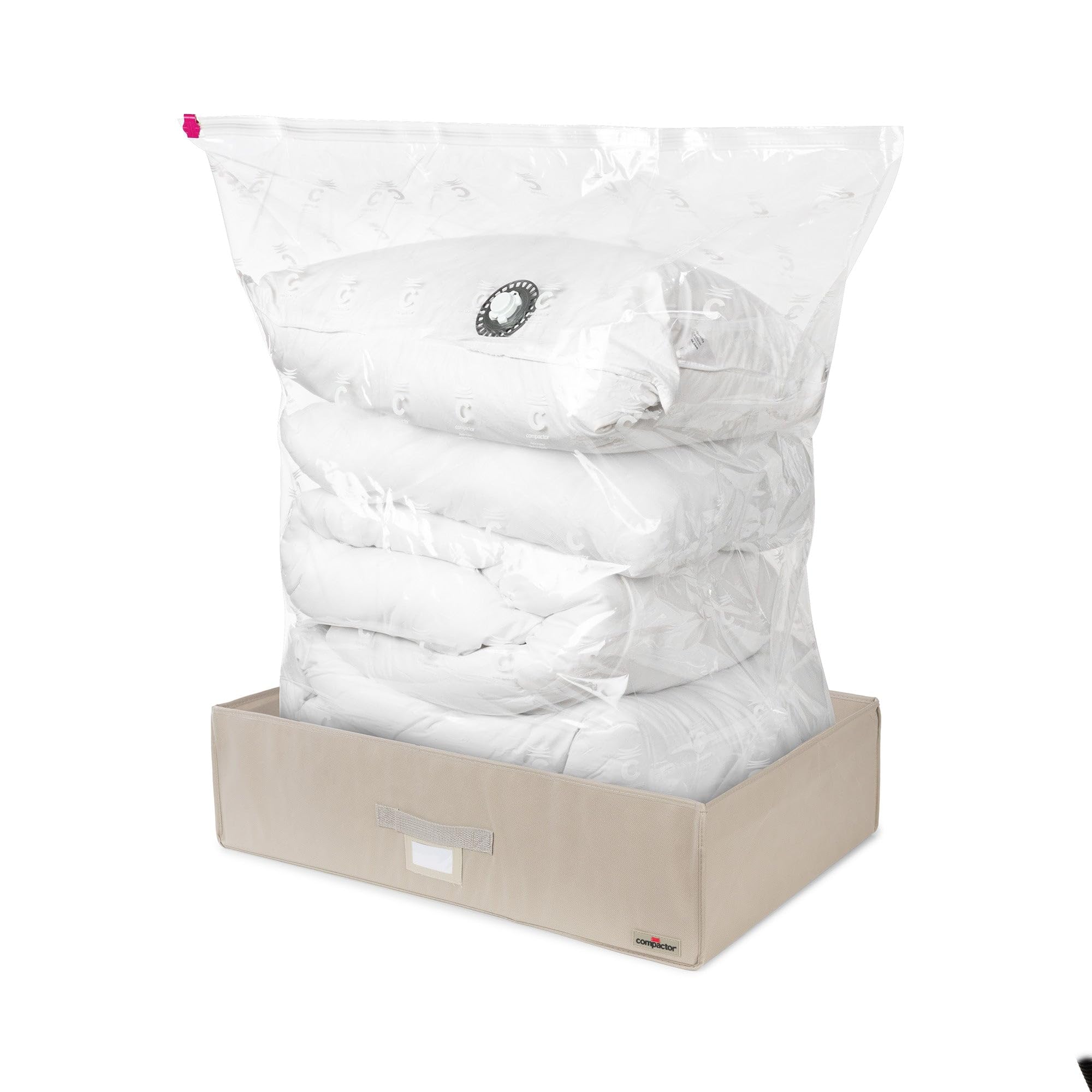 Compactor - Unterbett Vakuum-Aufbewahrungsbox DUNE XXL, Beige, 72 x 49 x 19 cm