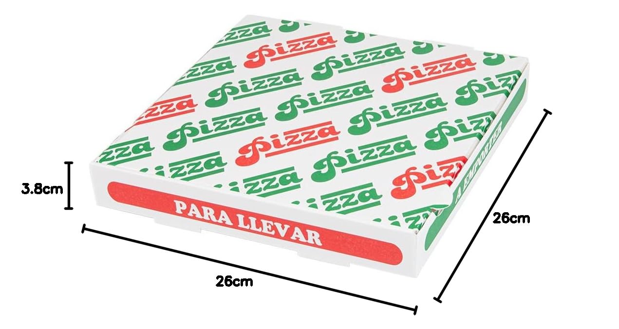 Garcia de Pou Scatole per pizza Thepack 330 G/M2 26 x 26 x 3,8 cm bianco cartone ondulato microcanale