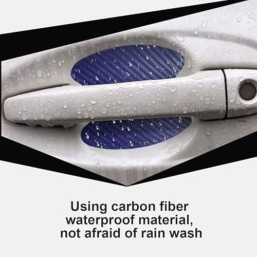 Miniatura 5 de 4 calcomanías para manija de automóvil, película protectora de fibra de carbono para puerta de automóvil, protector de cuenco que no deja marcas,