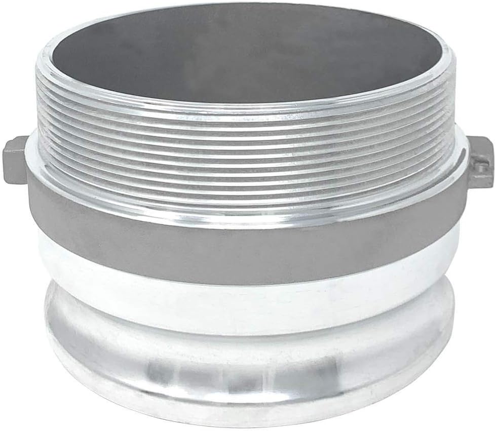 Gloxco Aluminum Type F Cam and Groove Fitting, 6" Male Camlock Adapter x 6" Male NPT (CAM-60-F-AL)