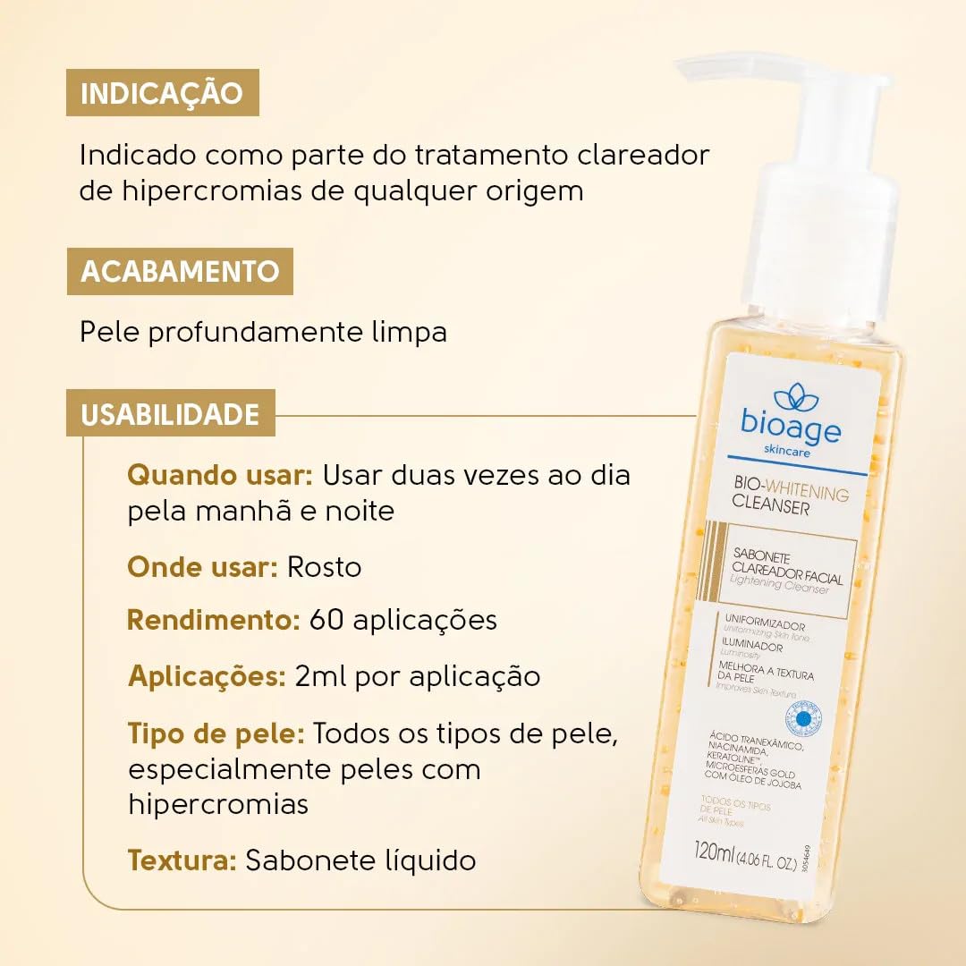 Sabonete Facial + Tonico + Serum Clareador + Protetor Solar Ultracalmante Fps65 Kit Clareador – Bioage em promoção! Veja a oferta e mais achadinhos de Rosto 3 Hoje é o melhor dia para comprar Sabonete Facial + Tonico + Serum Clareador + Protetor Solar Ultracalmante Fps65 Kit Clareador – Bioage com aquele preço maroto! Promoção! Aproveite a oferta! 3