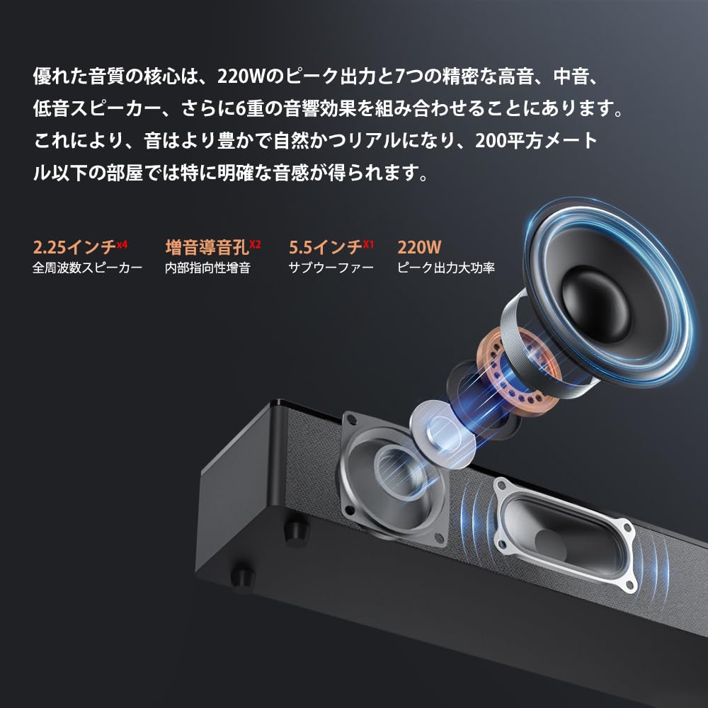Amazon.co.jp: THOMSON サウンドバー テレビ用 120W（4*30W） 独立サブ 