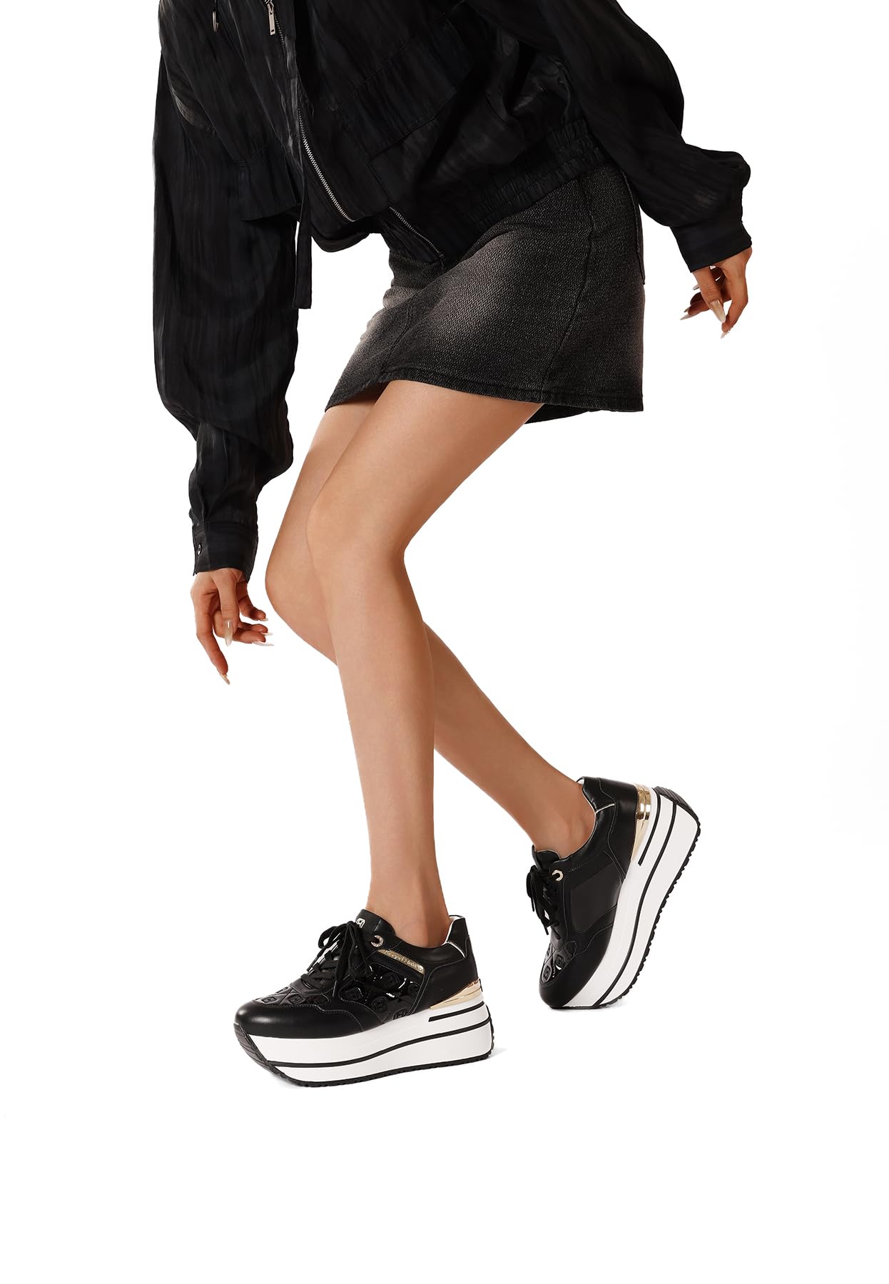 QUEEN HELENA Damskie buty sportowe na platformie X34-47