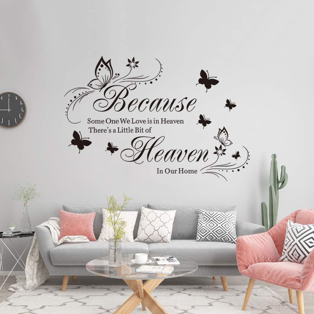 Living Room Wall Sayings Supzone Because Someone We Love Is In Heaven Wall Stickers Quotes And Sayings  Wall Decals Vinyl Removable Art Bedroom Living Room Wall Decor: Buy Online  In India At Desertcart